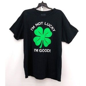 Ink INC I'M NOT LUCKY I'M GOOD! T-Shirt Men's M Graphic Short Sleeve Shirt